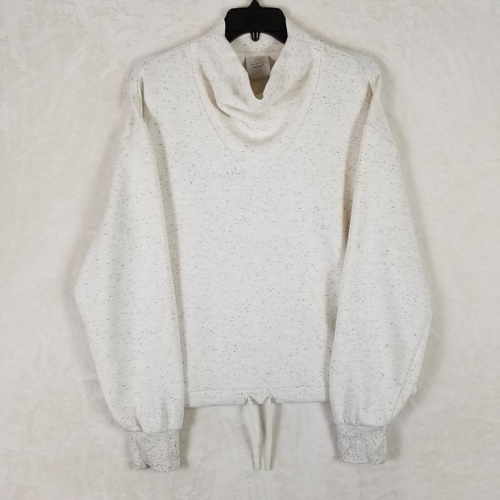 Varley Kavala Sweatshirt Women S Ivory Speckle DoubleSoft Funnel Neck Pullover - Picture 2 of 8